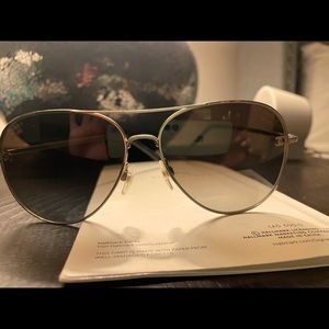 Chanel sunglasses 59 mm silver gray aviator
